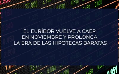 El euríbor vuelve a caer en noviembre y prolonga la era de las hipotecas baratas